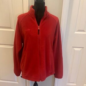 Columbia Women’s Red Fleece Zip Up Jacket- Size XL